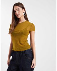 ASOS - – knapp geschnittenes t-shirt aus strukturiertem netzstoff - Lyst