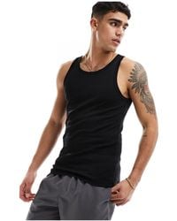 New Look - Muscle Fit Rib Vest - Lyst