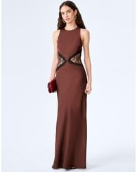 OMNES - Dresses Andrea Dress High Neck Satin Maxi Dress With Lace Cutouts - Lyst