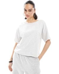 ASOS - Recht T-Shirt Van Loopback Badstof Met Onafgewerkte Rand - Lyst