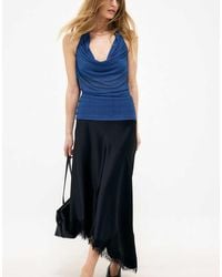 NA-KD - Pleated Sheer Halterneck Top - Lyst