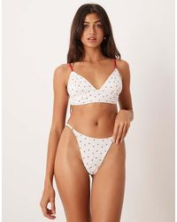 ASOS - Lulu Flock Heart Longline Soft Bra - Lyst