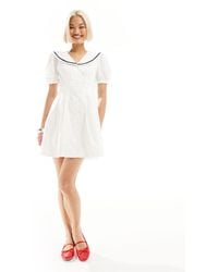 Urban Revivo - Sailor Collar Mini Smock Dress - Lyst