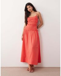 ASOS - Crinkle Maxi Sundress With Shir Dropped Waist - Lyst