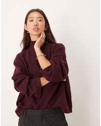 ASOS - Longline Jumper With Funnel Neck - Lyst