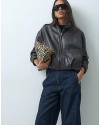 Jdy - Faux Leather Bomber Jacket - Lyst