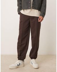 ASOS - Smart Straight Leg Trouser With Part Elastic Waistband And Cuff - Lyst