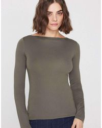 Tezenis - Long-Sleeved Viscose Top With Boat Neck - Lyst