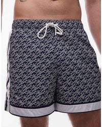 Tommy Hilfiger - All Over Print Drawstring Swim Shorts - Lyst