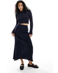 ASOS - Knitted Maxi Skirt With Frill And Seam Detail Co-ord - Lyst