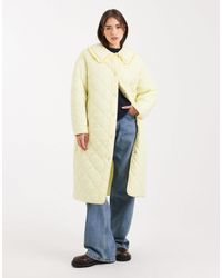 Miss Selfridge - Quilted Maxi Coat - Lyst