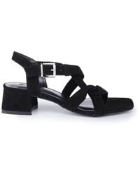 OFF THE HOOK - Nicola Suede Leather Strappy Low Block Heel Sandals - Lyst
