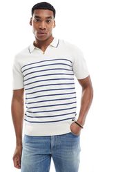 Threadbare - Knitted Trophy Neck Stripe Polo - Lyst