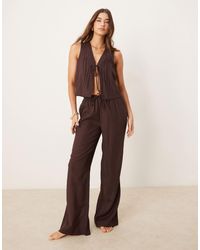 ASOS - Ivy – strandhose aus leinenmix - Lyst