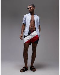 Tommy Hilfiger - Zwemshorts Met Trekkoord En Diagonale Streep - Lyst