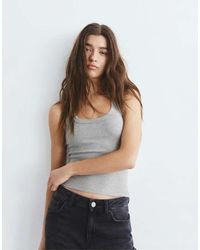 Pull&Bear - Top Senza Maniche Basic Mélange - Lyst