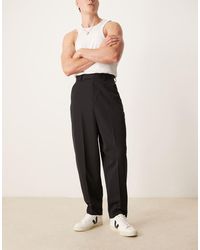 ASOS - Pantalones De Vestir Negros De Corte Globo Holgado De - Lyst