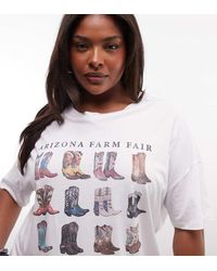 Noisy May - Oversize T-shirt With Cowboy Boots Graphic - Lyst