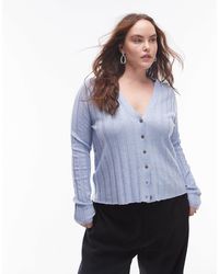 Mango - Curve Ribbed Button Down Cardigan - Lyst