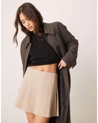 ASOS - Minigonna Sartoriale Color Pietra A Pieghe - Lyst