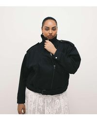 ASOS - Asos Design Curve Oversized Leather Look Biker Jacket - Lyst