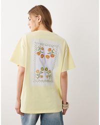 Miss Selfridge - Floral Graphic Tshirt With Embroidery - Lyst