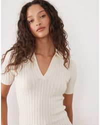 Mango - Short Sleeve Polo Top - Lyst