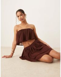 ASOS - Co-ord Ruffle Bandeau Crop Top - Lyst