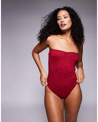 ASOS - – maria – strukturierter, trägerloser badeanzug - Lyst