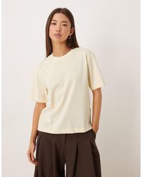 Gina Tricot - Recht T-Shirt Met Korte Mouwen - Lyst
