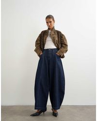 TOPSHOP - Vaquero Baggy Harper De Corte Barrel En Oscuro-Azul - Lyst
