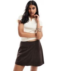 ONLY - Faux Suede Mini Skort - Lyst