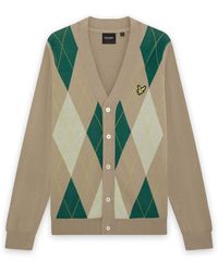 Lyle & Scott - Mid Knits Argyle Knitted Classic Cardigan - Lyst