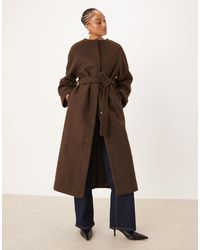 ASOS - Asos design tall – eleganter bouclé-mantel ohne kragen - Lyst