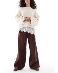 ASOS - Pantalon style jogging ample en velours côtelé - marron - Lyst