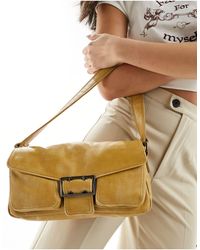 Pull&Bear - Faux Leather Shoulder Bag With Buckle - Lyst