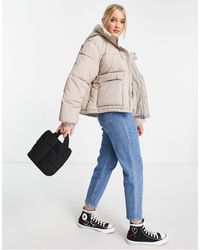 Pimkie Puffer Jacket With Oversized Pockets - Multicolour