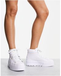 PUMA Mayze - Halfhoge Sneakers Met Dikke Zool in het Wit | Lyst NL