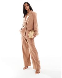 Vero Moda - Pantalon d'ensemble habillé large à chevrons - moka - Lyst
