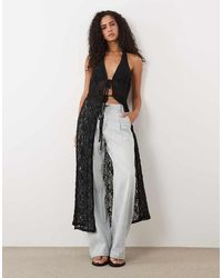 Miss Selfridge - Split Tie Front Festival Halter Maxi Top - Lyst