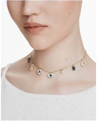 Swarovski - Symbolica Choker, Crystal Pearl, Moon, Infinity, Clover, Evil Eye And Horseshoe, -Tone Plated - Lyst