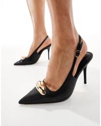 ALDO - – camberly – slingback-pumps aus em leder mit metall-detail - Lyst