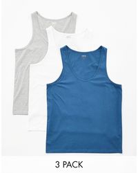 ASOS - 3 Pack Scoop Neck Vests - Lyst