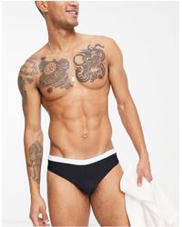 ASOS - Swim Briefs With Contrast White Tipping - Lyst
