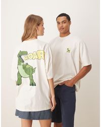 ASOS - Camiseta Color Crema Extragrande Con Estampado De Rex De "Toy Story" De Disney Pixar De -Neutro - Lyst