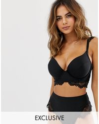 Wolf & Whistle Fuller Bust Exclusive Lace Underwired Bikini Top - Black