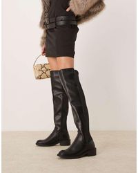 New Look - Botas Por Encima De La Rodilla Negras De Estilo Ecuestre De - Lyst