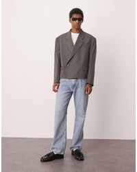 ASOS - Double Breasted Extreme Oversized Cropped Blazer - Lyst