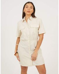 Brave Soul - Collared Button Down Mini Shirt Dress - Lyst