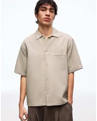 Bershka - Short Sleeve Boxy Tailored Fit Shirt - Lyst